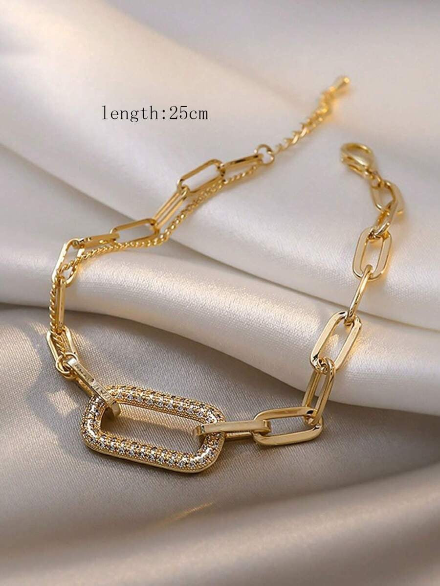 SHEIN سوار بلمسة أنيقة مزين بحجر الراين اللامع