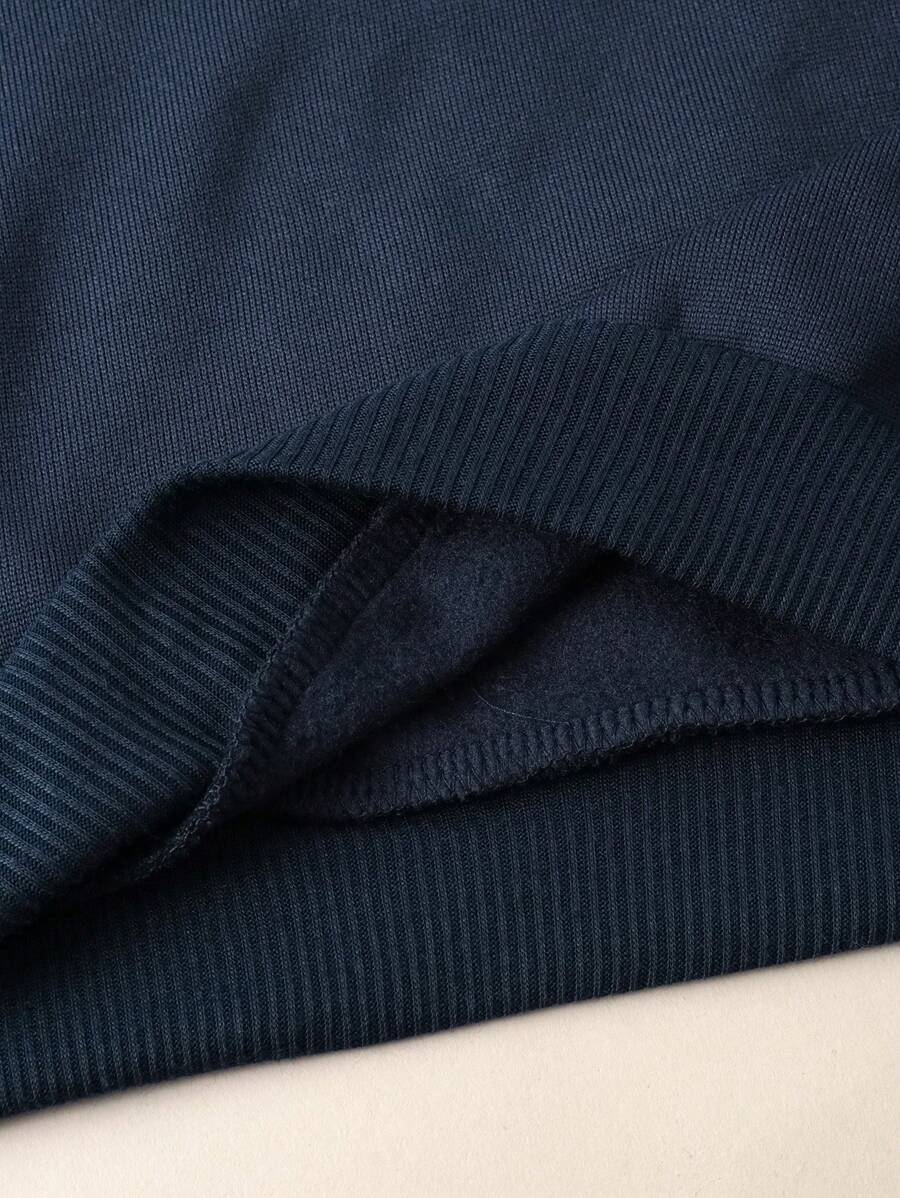 SHEIN INAWLY هودي ازرق مبطن حراري  بأكمام طويلة