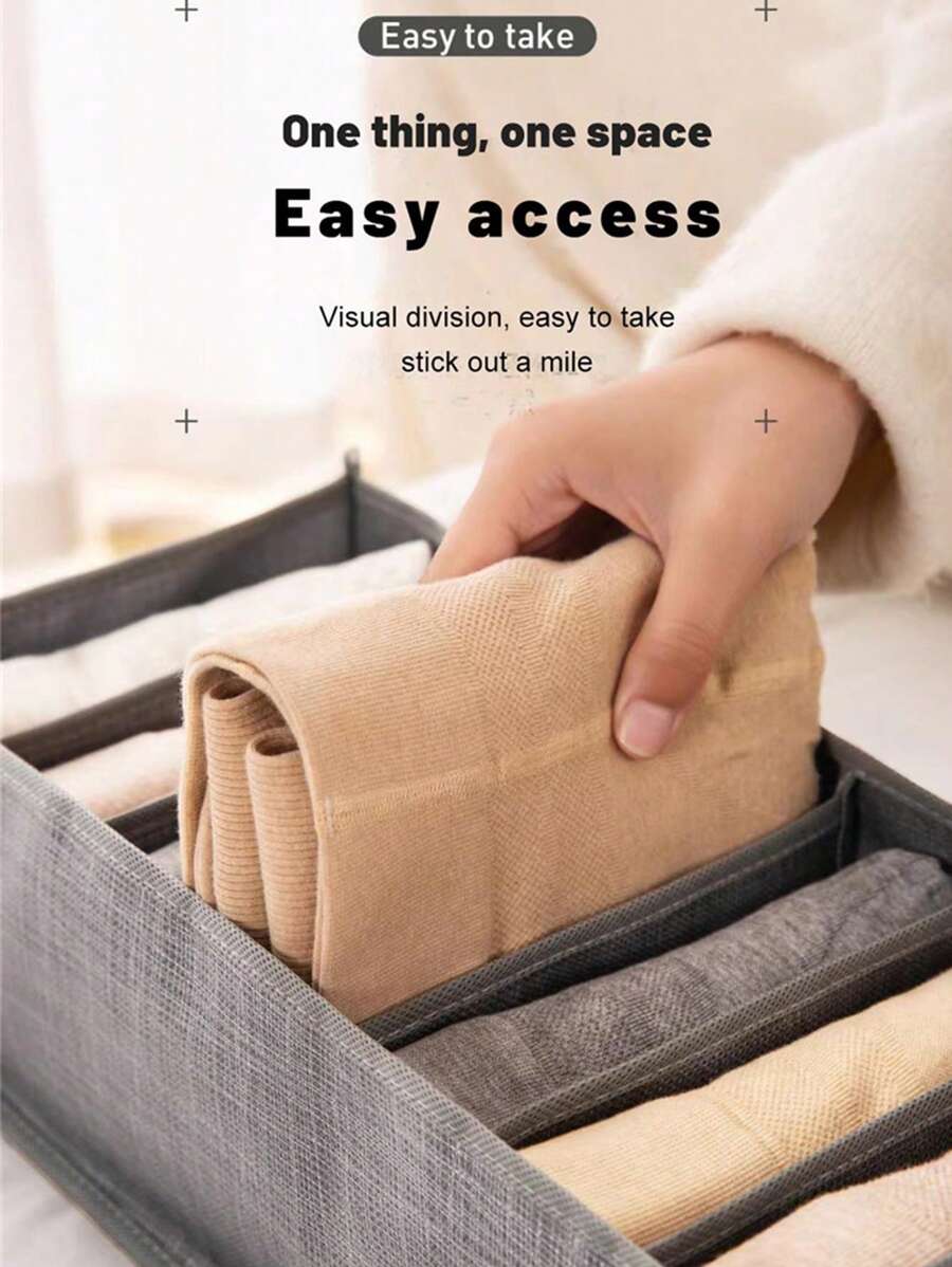 SHEIN صندوق تخزين ملابس قابل للطي ومنظم أدراج