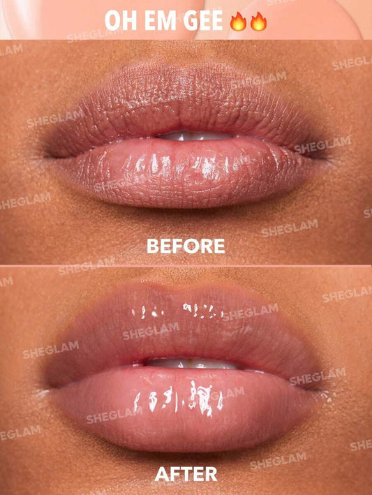 SHEGLAM Plump Addict Hot & Cold Gloss Duo مجموعة ملمع شفاه مكثف فوري لامع ومرطب