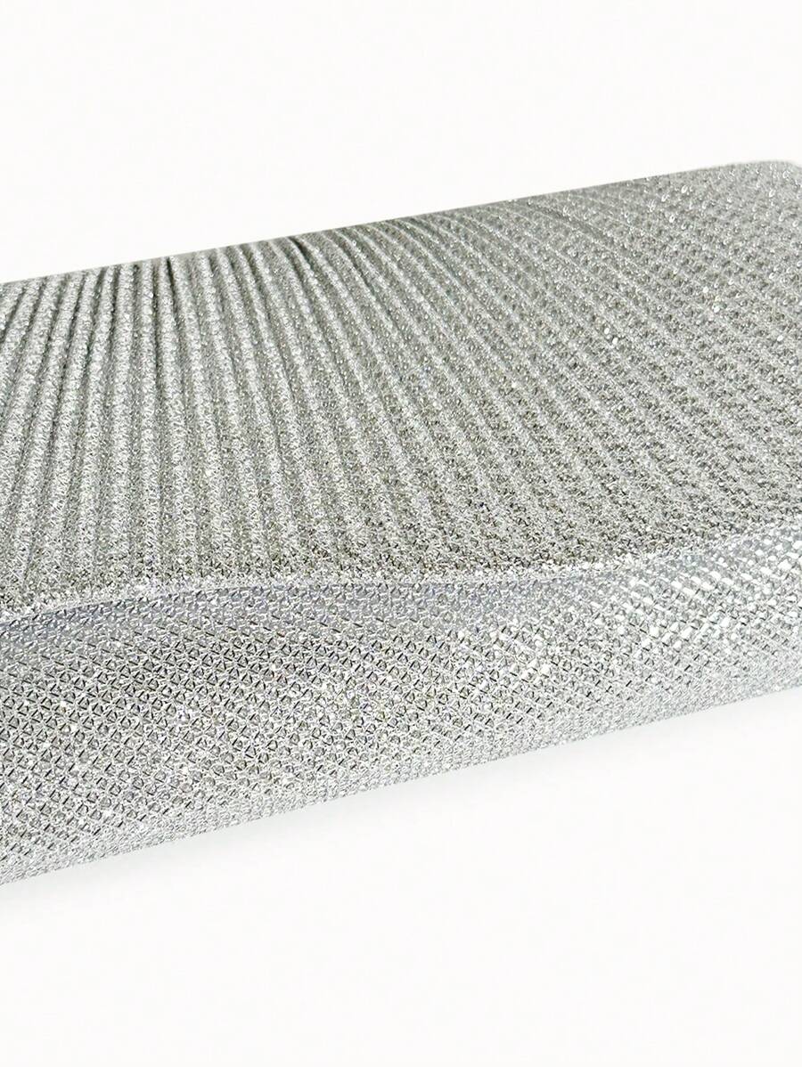 SHEIN حقيبة دلو فضية مزينة بالراين ستون