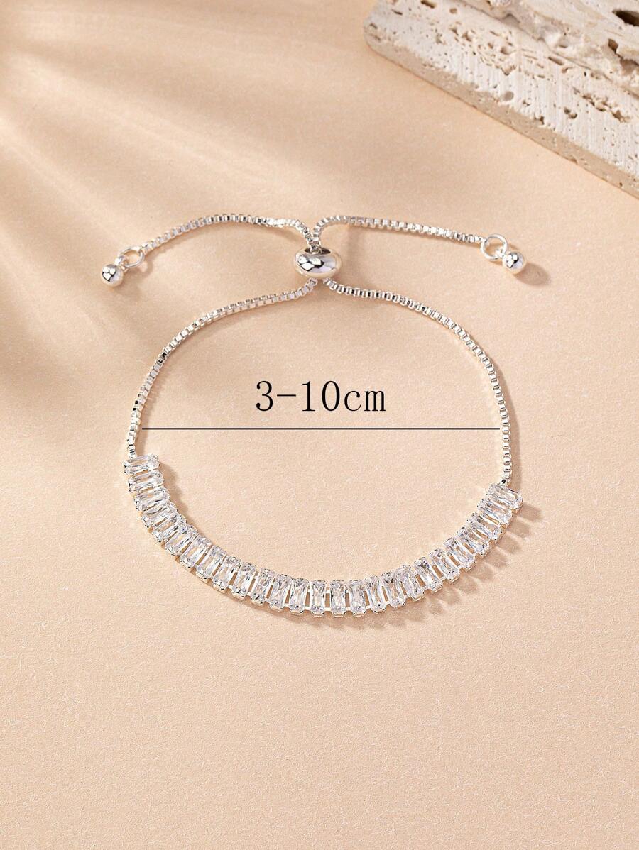 SHEIN سوار أنيق بسيط قابل للتعديل بقطع ألماسية