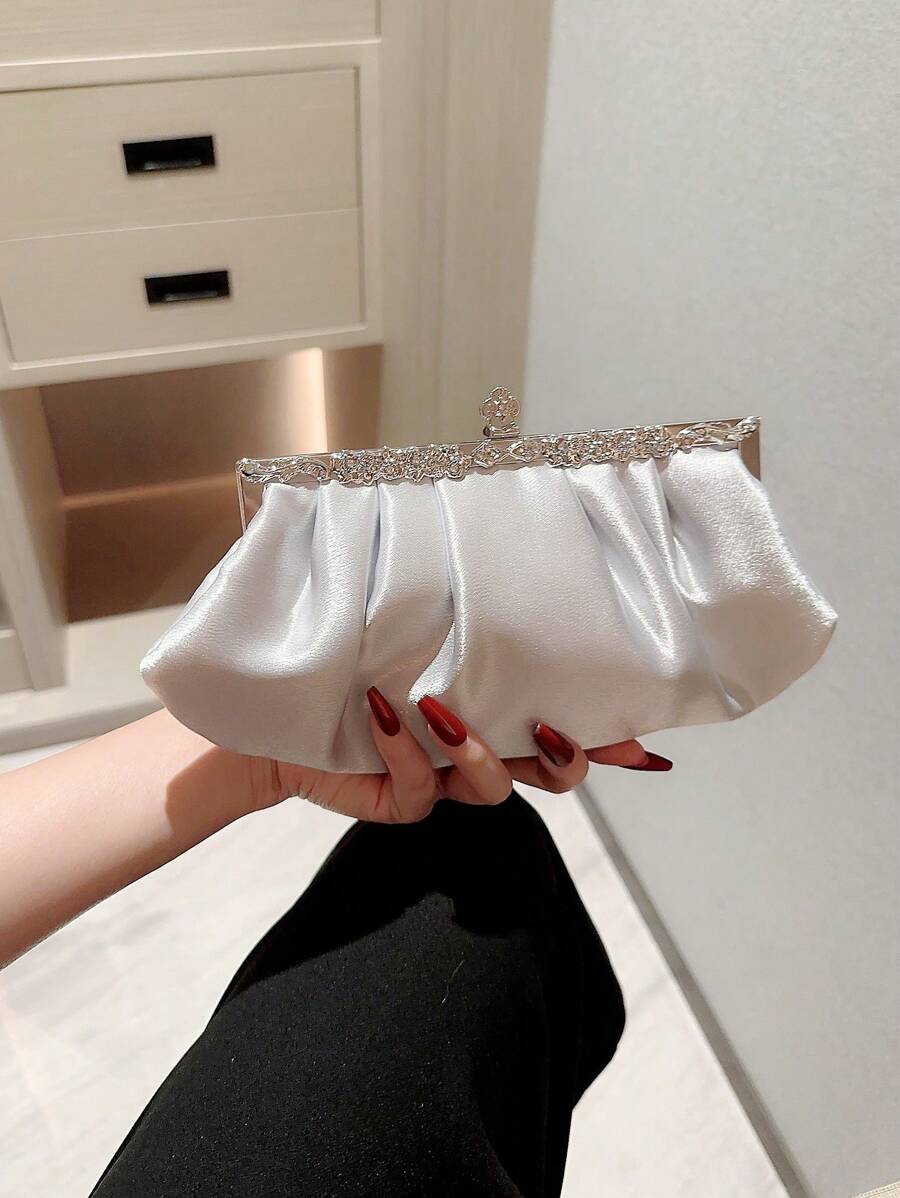 SHEIN Moonlit EveBag حقيبة سهرة ساتان راينستون بسلسلة