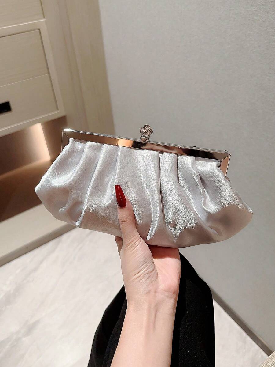 SHEIN Moonlit EveBag حقيبة سهرة ساتان راينستون بسلسلة