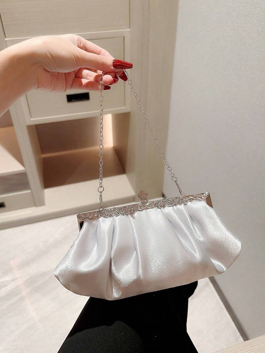 SHEIN Moonlit EveBag حقيبة سهرة ساتان راينستون بسلسلة