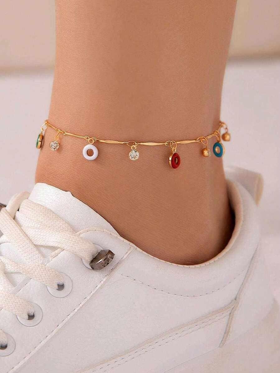 SHEIN خلخال "دونات" بتعليقة حجر الراين