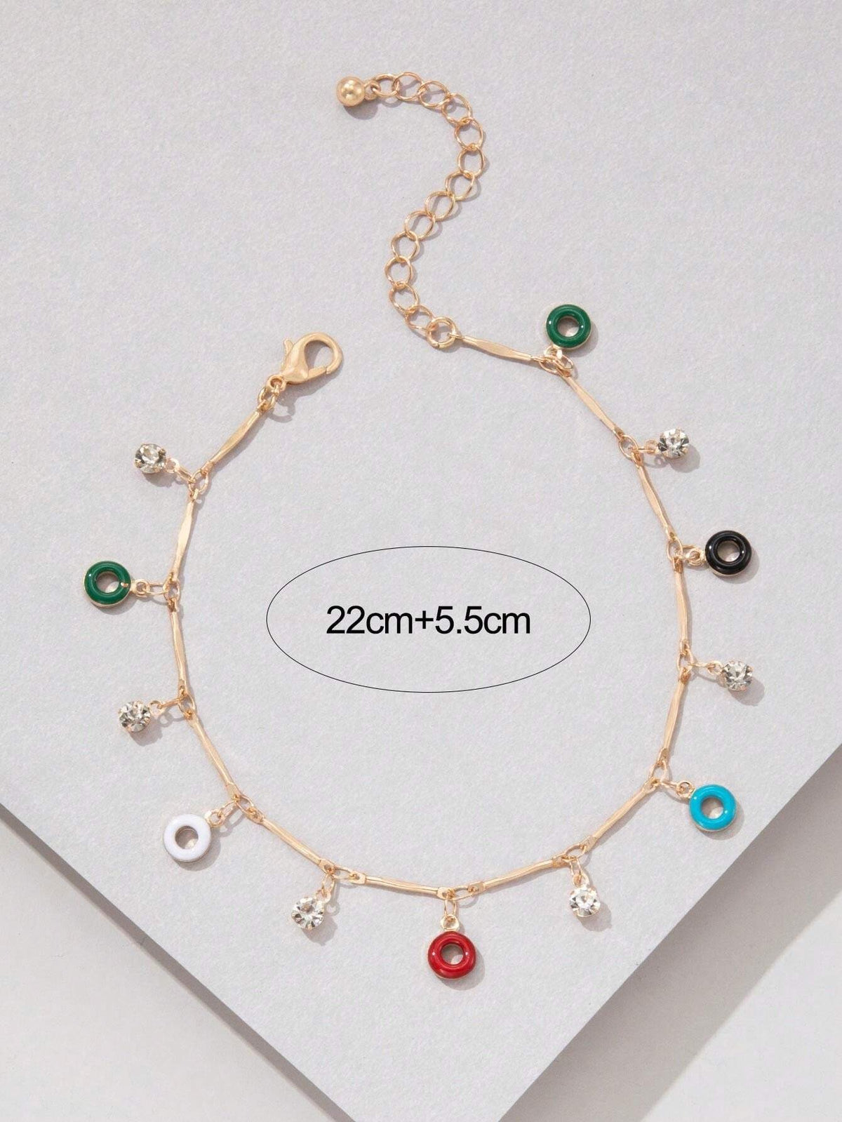 SHEIN خلخال "دونات" بتعليقة حجر الراين