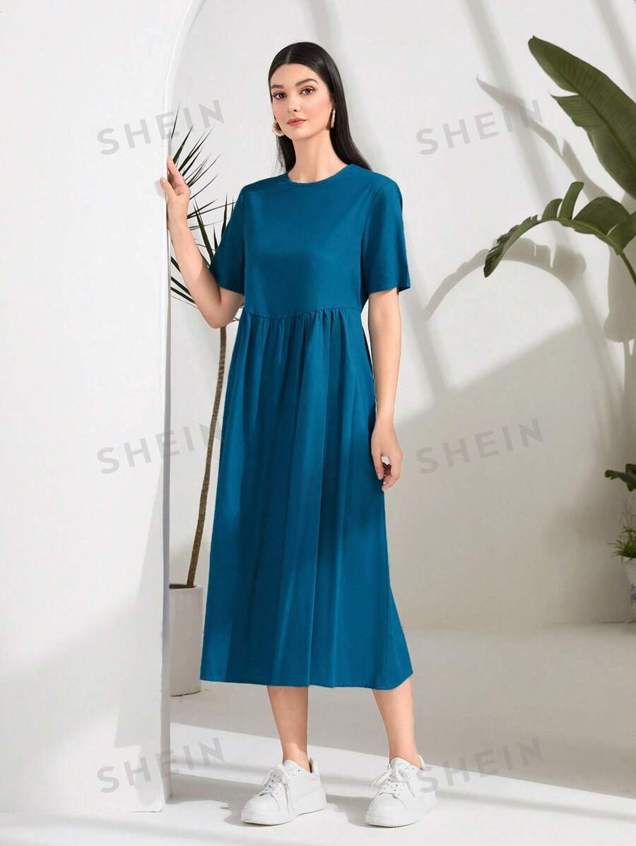 SHEIN Mulvari فستان نسائي بقصة فضفاضة سادة