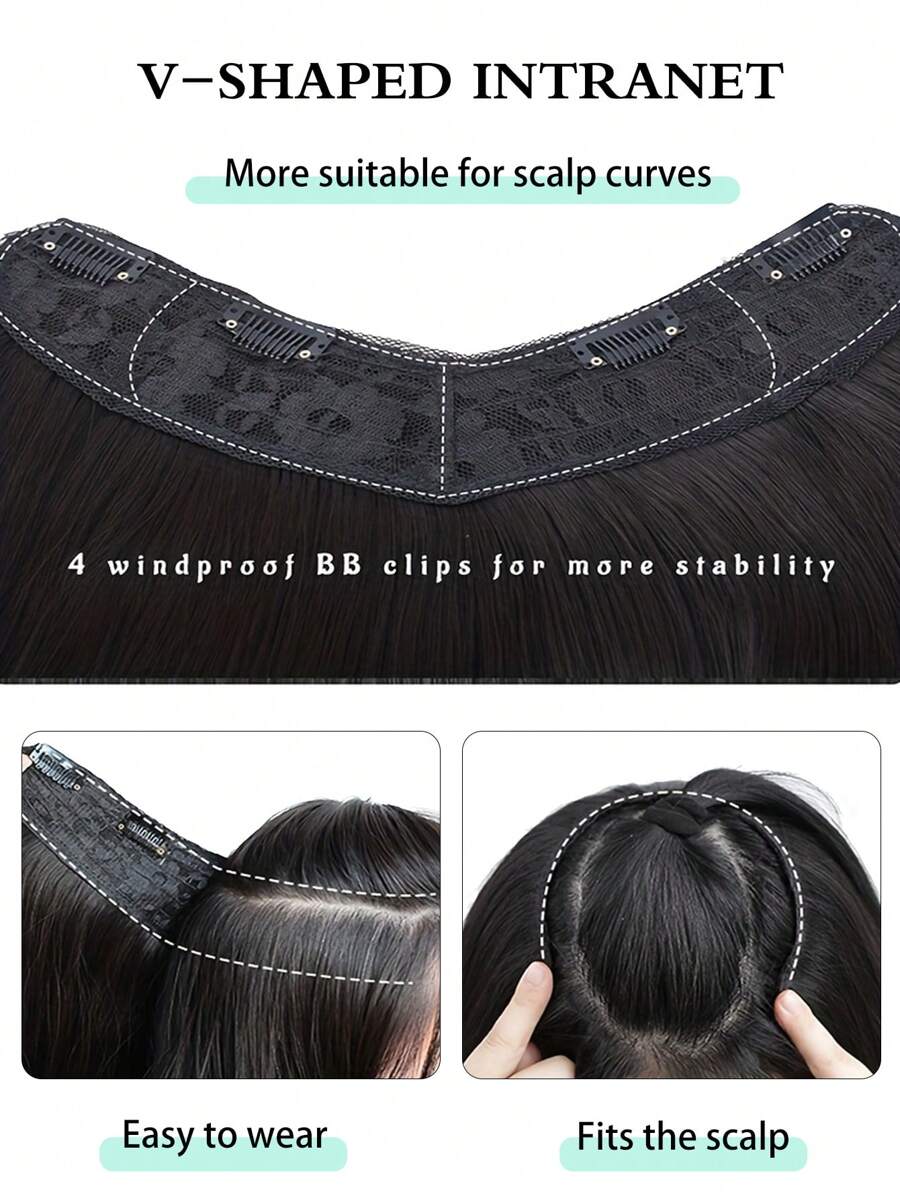 SHEIN باروكة شعر مستقيم طويل طبقات اصطناعية