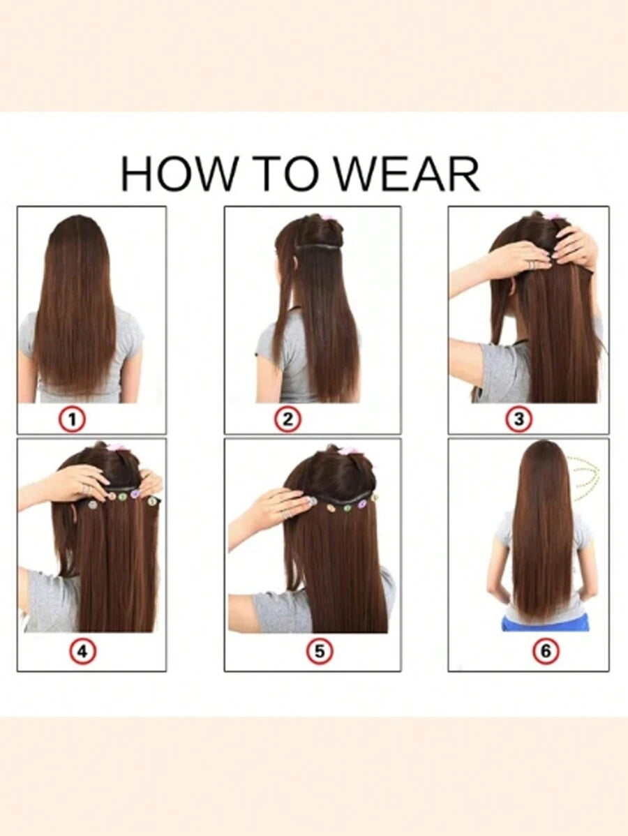 SHEIN باروكة شعر مستقيم طويل طبقات اصطناعية