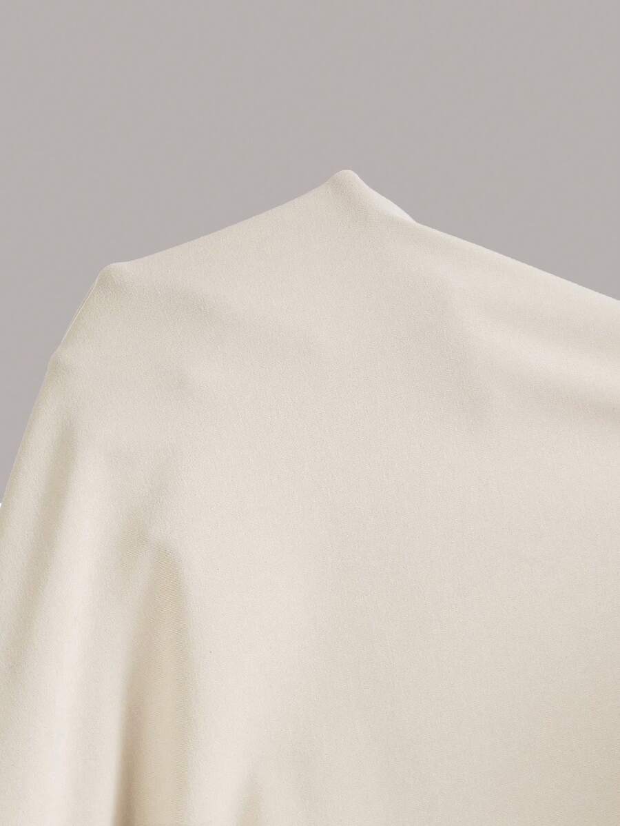 SHEIN EZwear فستان ضيق للمقاسات الكبيرة محبوك مضلع بلون بيج