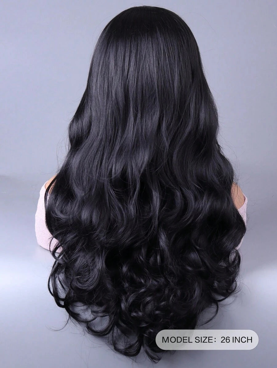 SHEIN باروكة شعر كيرلي طويل بموجات كبيرة أنيقة من ألياف صناعية