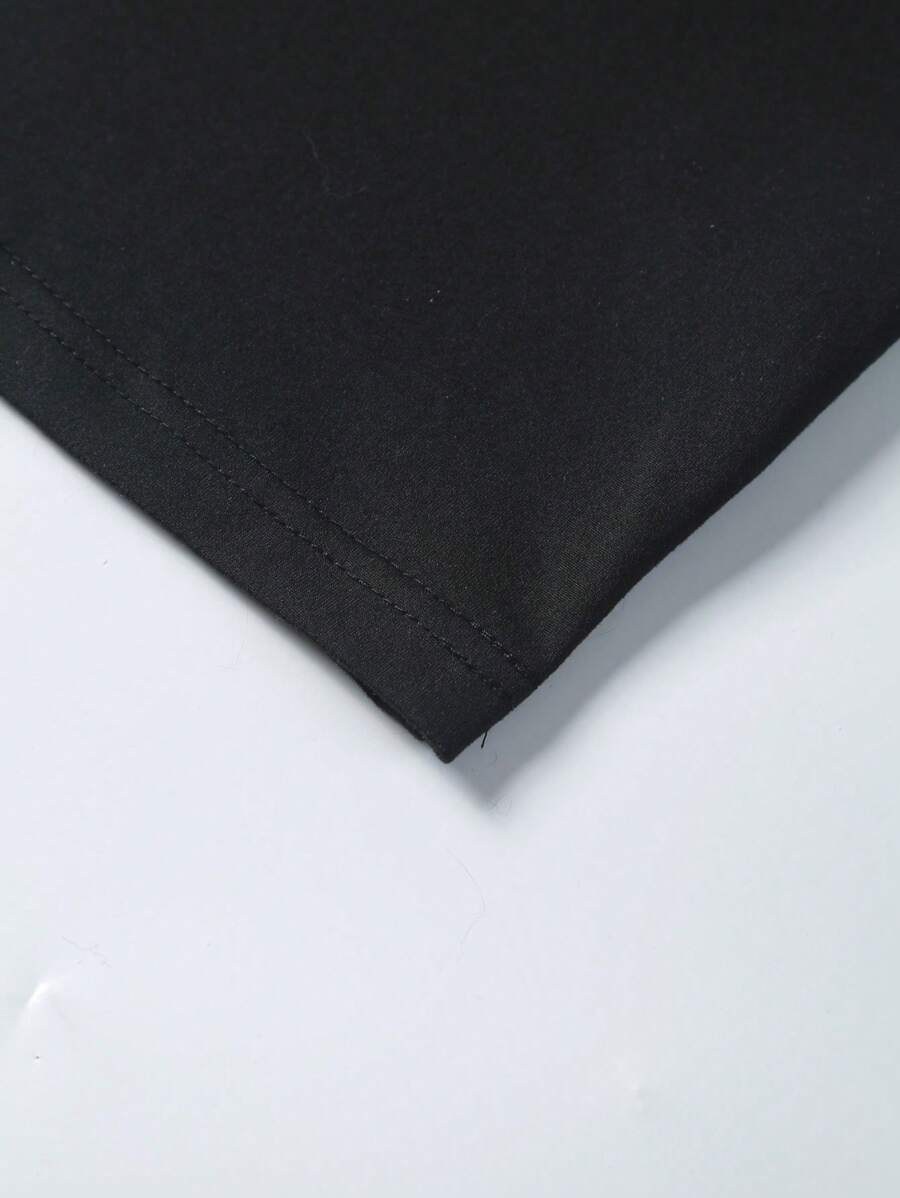 SHEIN Sweetra فستان أسود ضيق مكشوف الكتفين مزين بالفرو