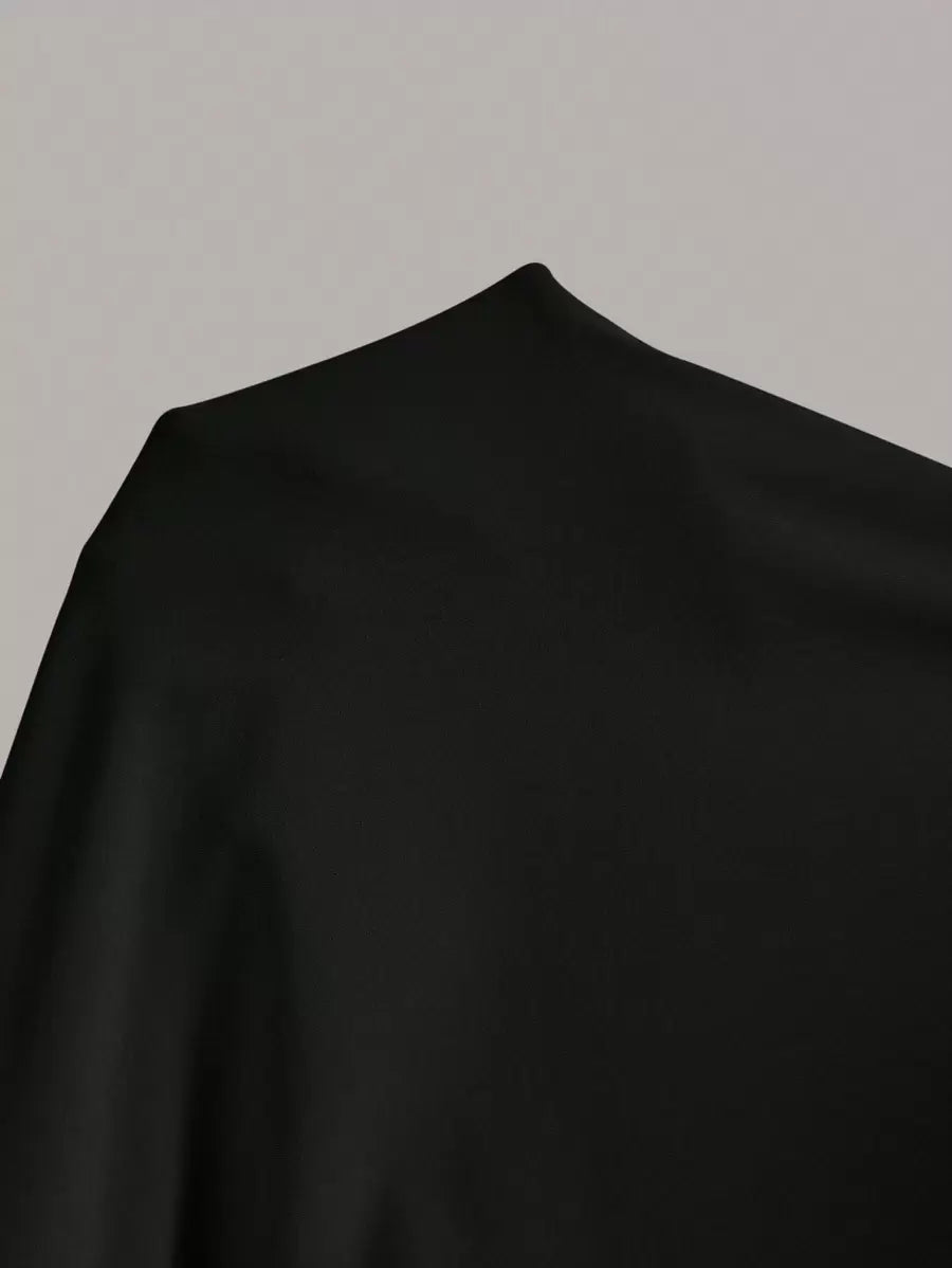 SHEIN EZwear فستان تريكو أسود مضغوط كبير الحجم