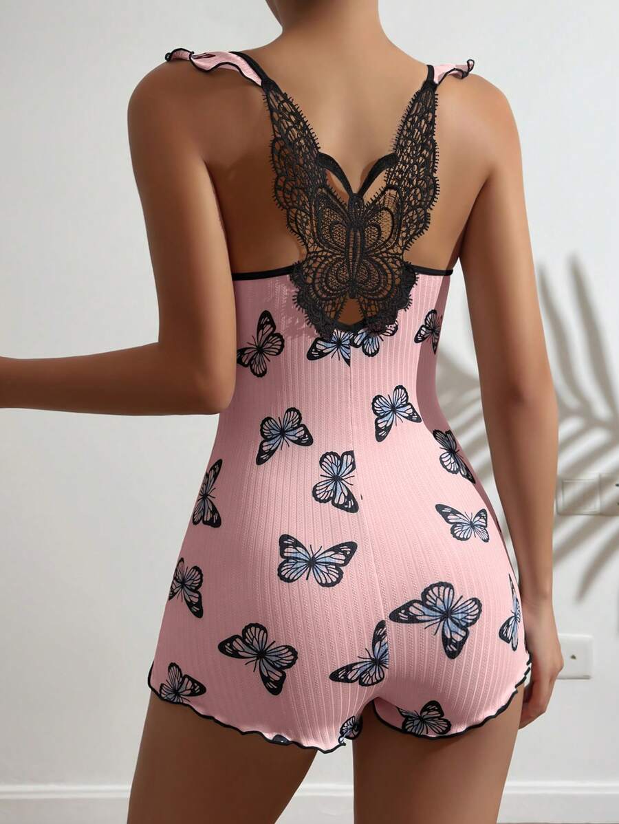 SHEIN جمبسوت نوم بطبعة فراشات