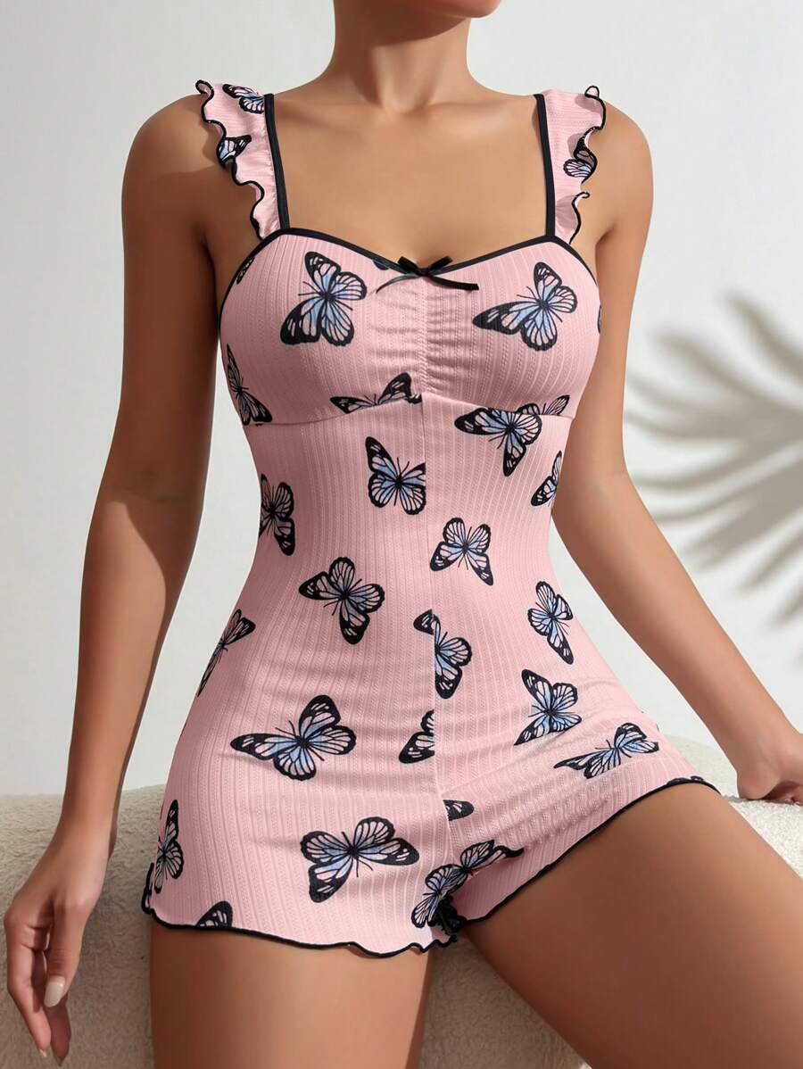 SHEIN جمبسوت نوم بطبعة فراشات