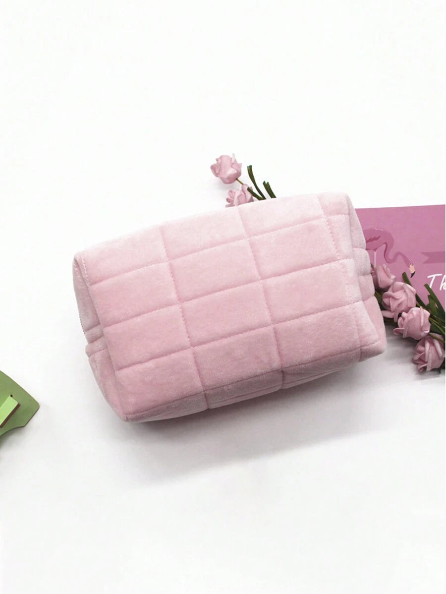 SHEIN حافظة أقلام وردية كبيرة تصلح حقيبة مكياج