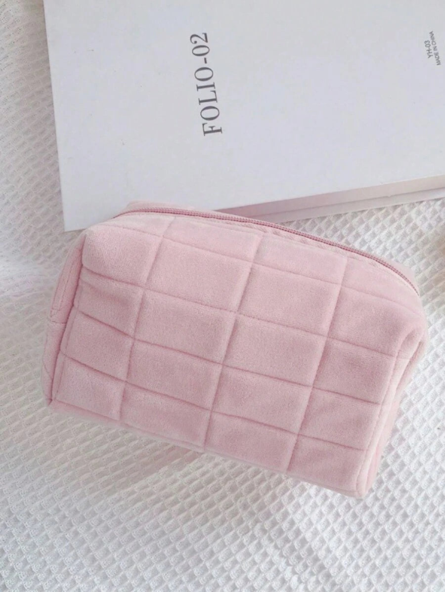 SHEIN حافظة أقلام وردية كبيرة تصلح حقيبة مكياج