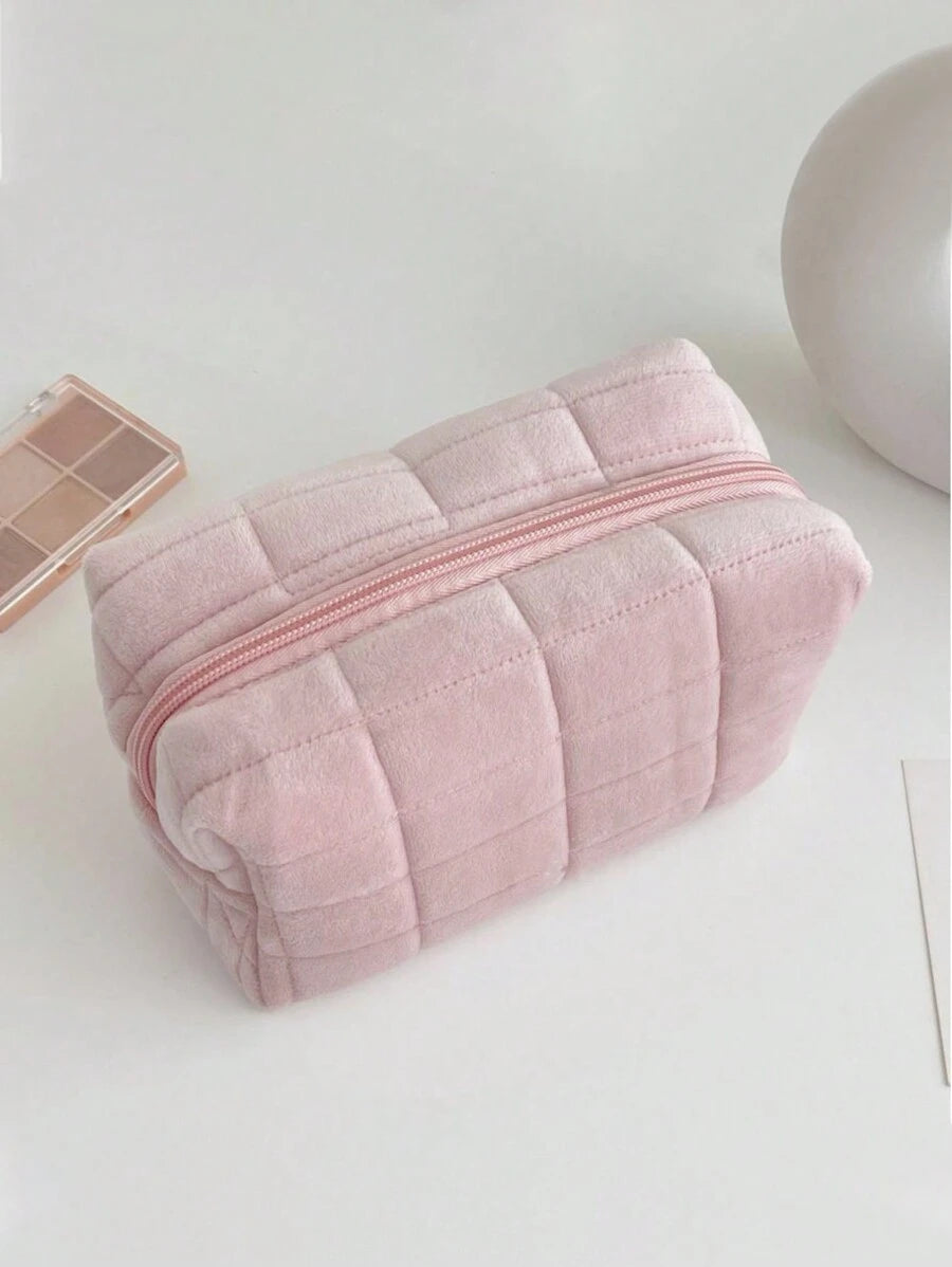 SHEIN حافظة أقلام وردية كبيرة تصلح حقيبة مكياج