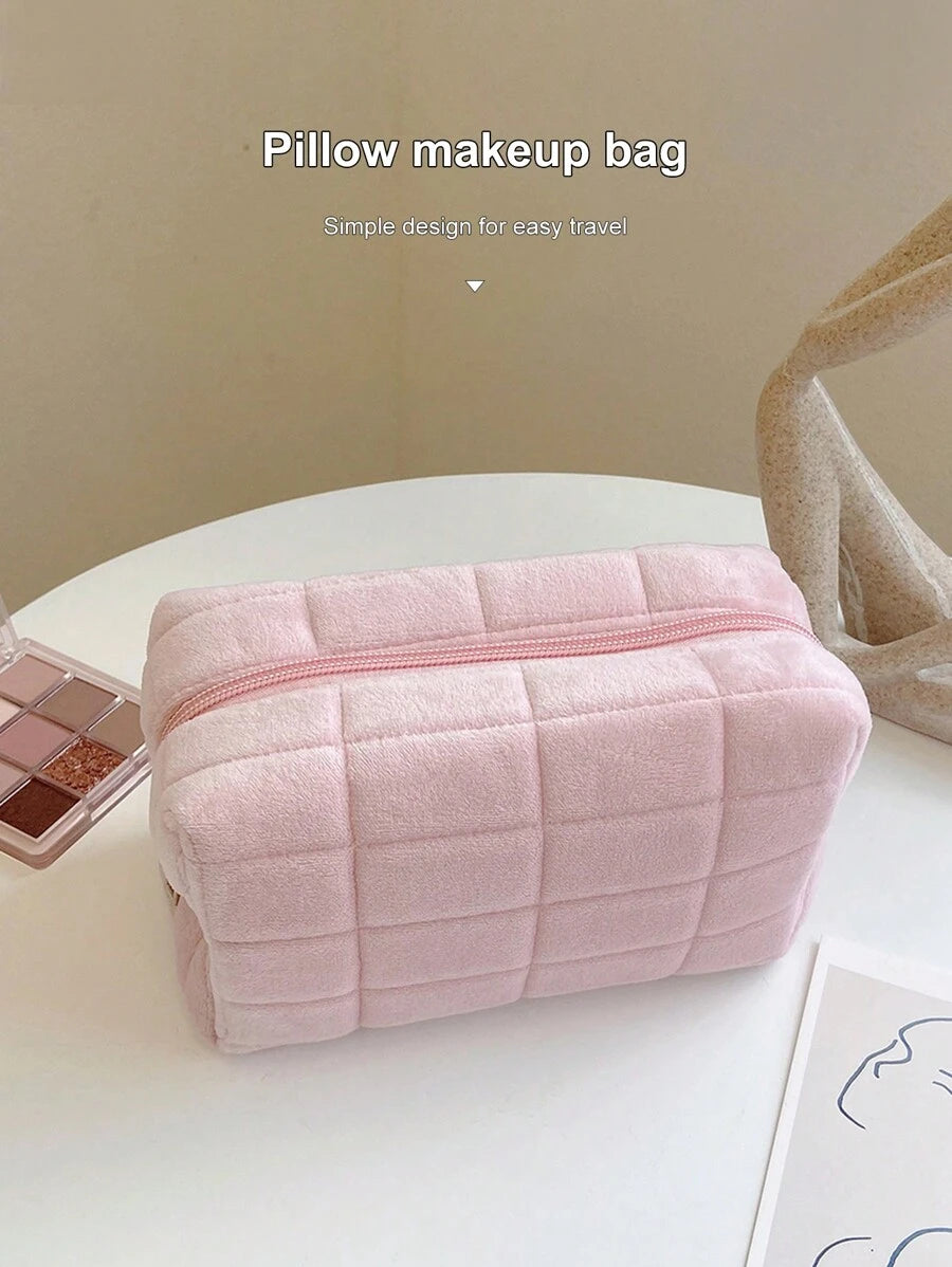 SHEIN حافظة أقلام وردية كبيرة تصلح حقيبة مكياج