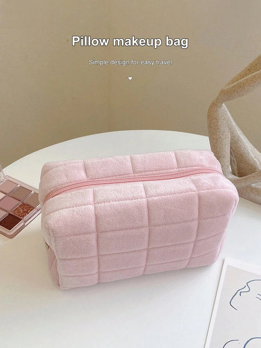 SHEIN حافظة أقلام وردية كبيرة تصلح حقيبة مكياج