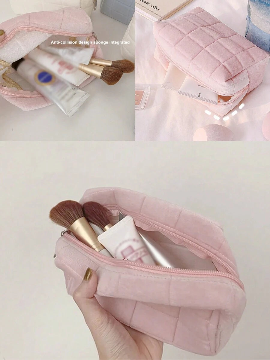 SHEIN حافظة أقلام وردية كبيرة تصلح حقيبة مكياج