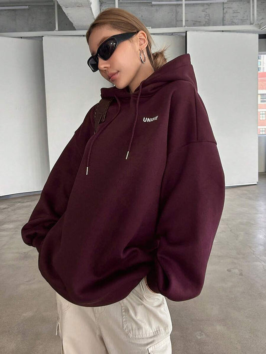SHEIN DAZY بلوزة هودي فضفاضة كاجوال