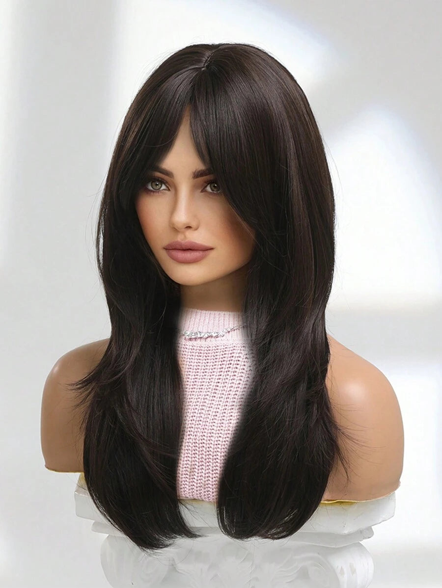 SHEIN باروكة شعر طويل 18 بوصة على شكل فراشة مع غرة