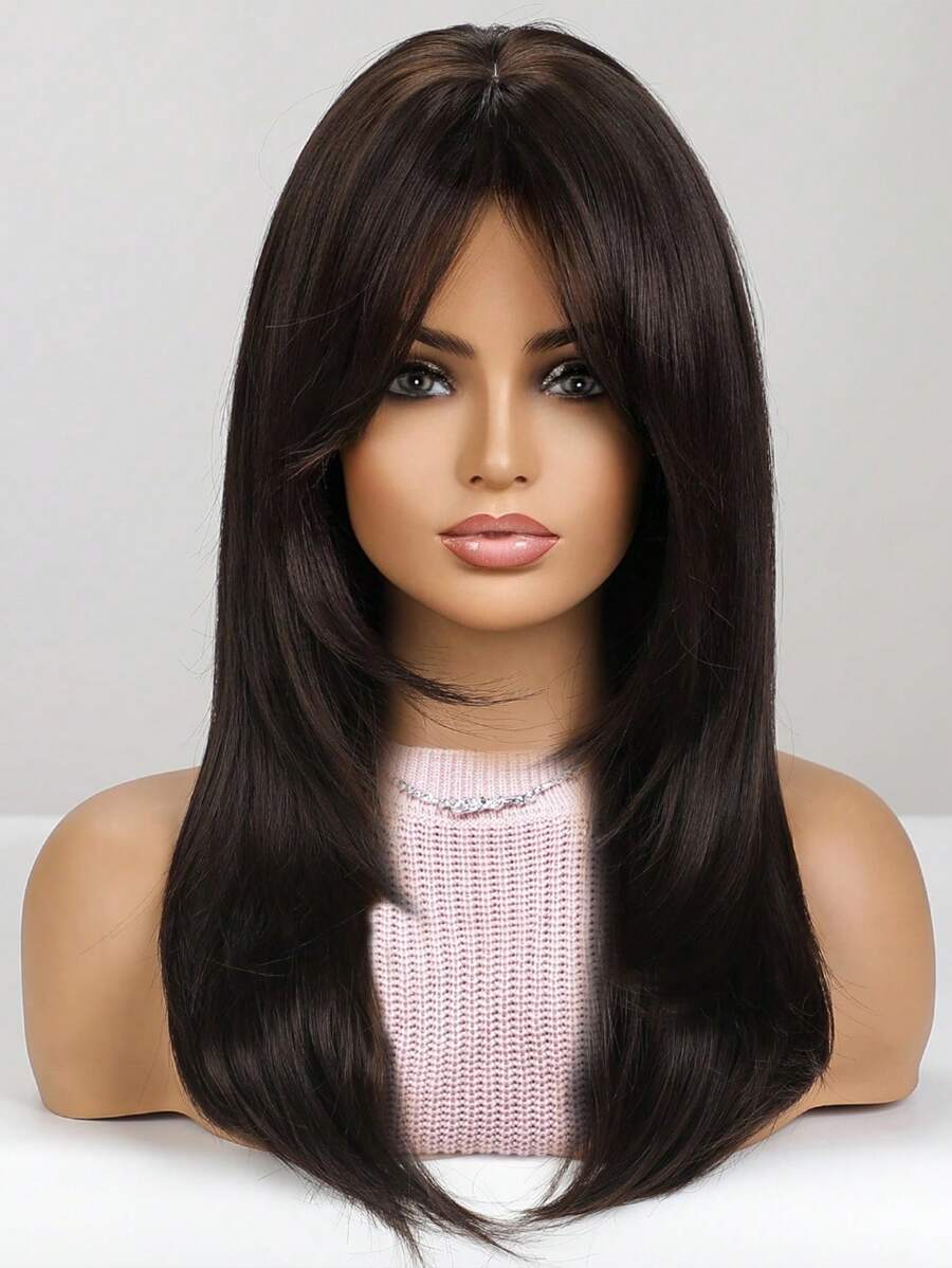 SHEIN باروكة شعر طويل 18 بوصة على شكل فراشة مع غرة