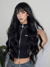 SHEIN شعر مستعار أسود طويل 30 بوصة مجعد طبيعي