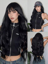 SHEIN شعر مستعار أسود طويل 30 بوصة مجعد طبيعي