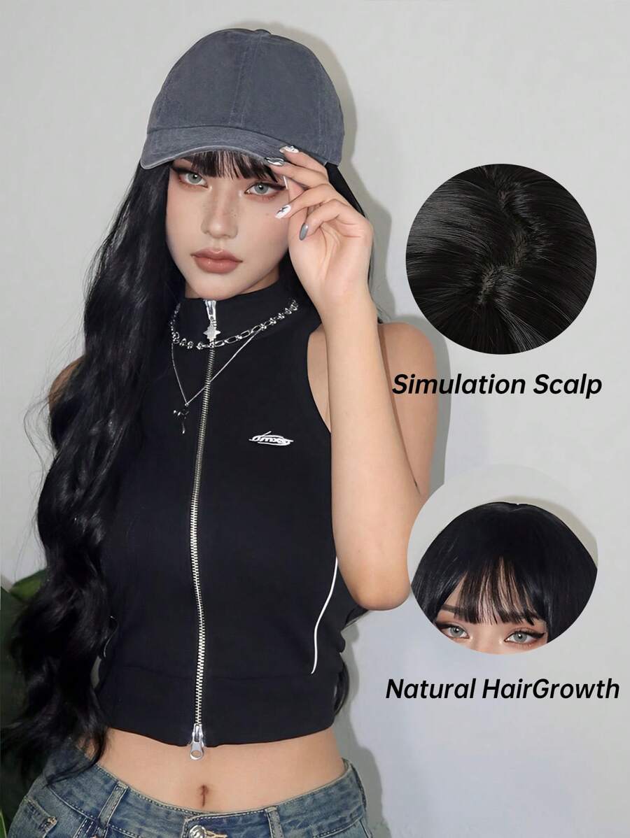 SHEIN شعر مستعار أسود طويل 30 بوصة مجعد طبيعي