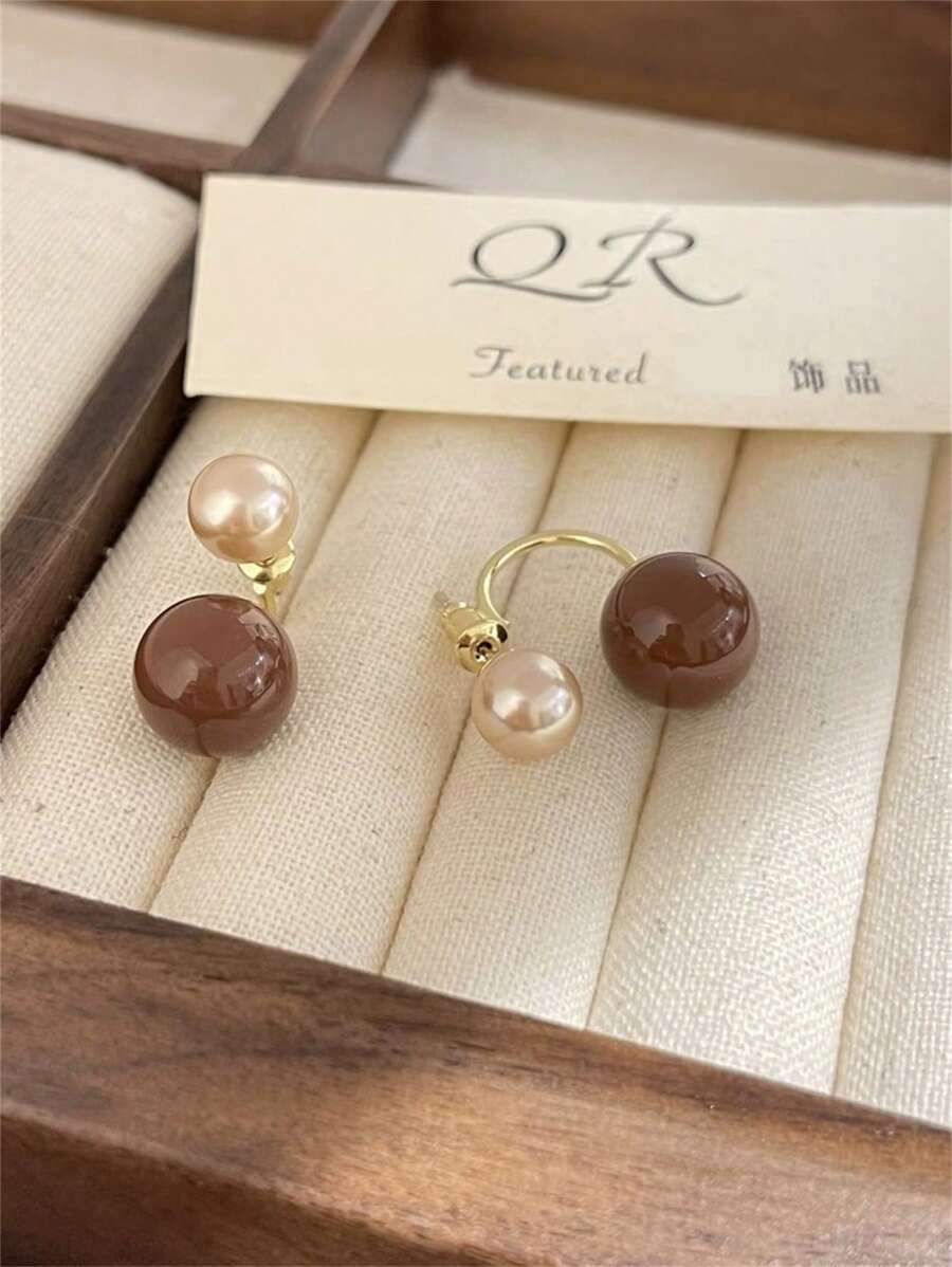 SHEIN زوج أقراط كروية متعددة الطبقات