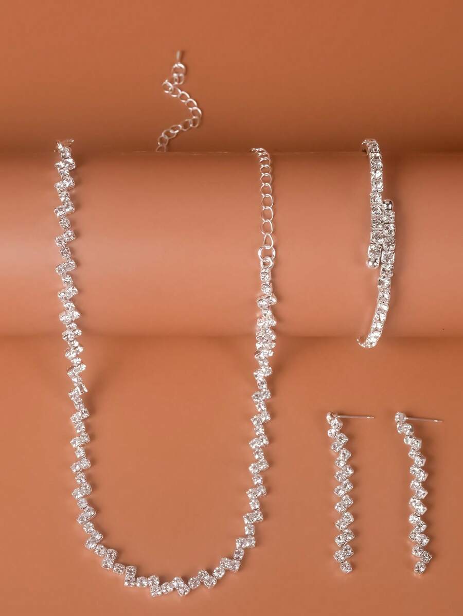 SHEIN مجموعة مجوهرات بتصميم موجة البحر