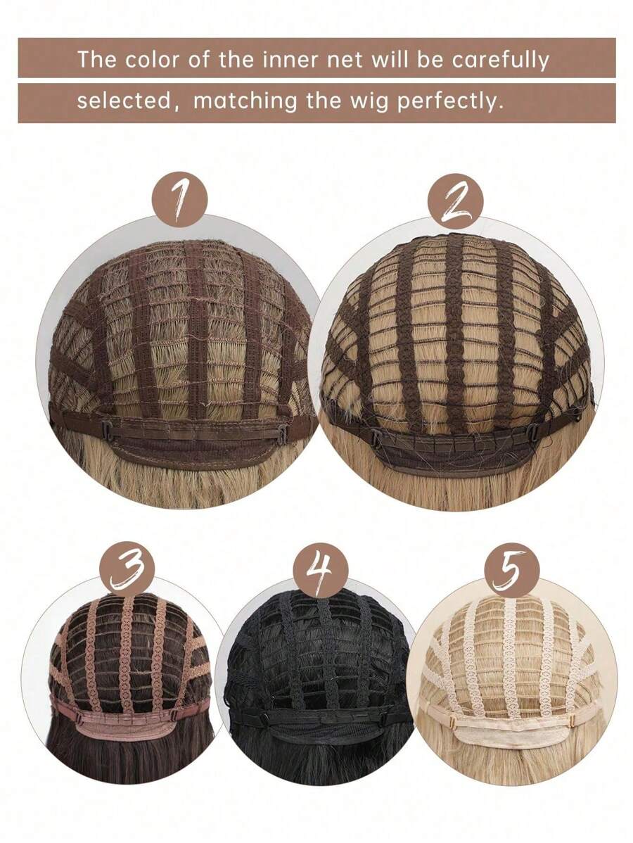 SHEIN باروكة شعر مجعد طويل 26 بوصة بني مقاومة للحرارة