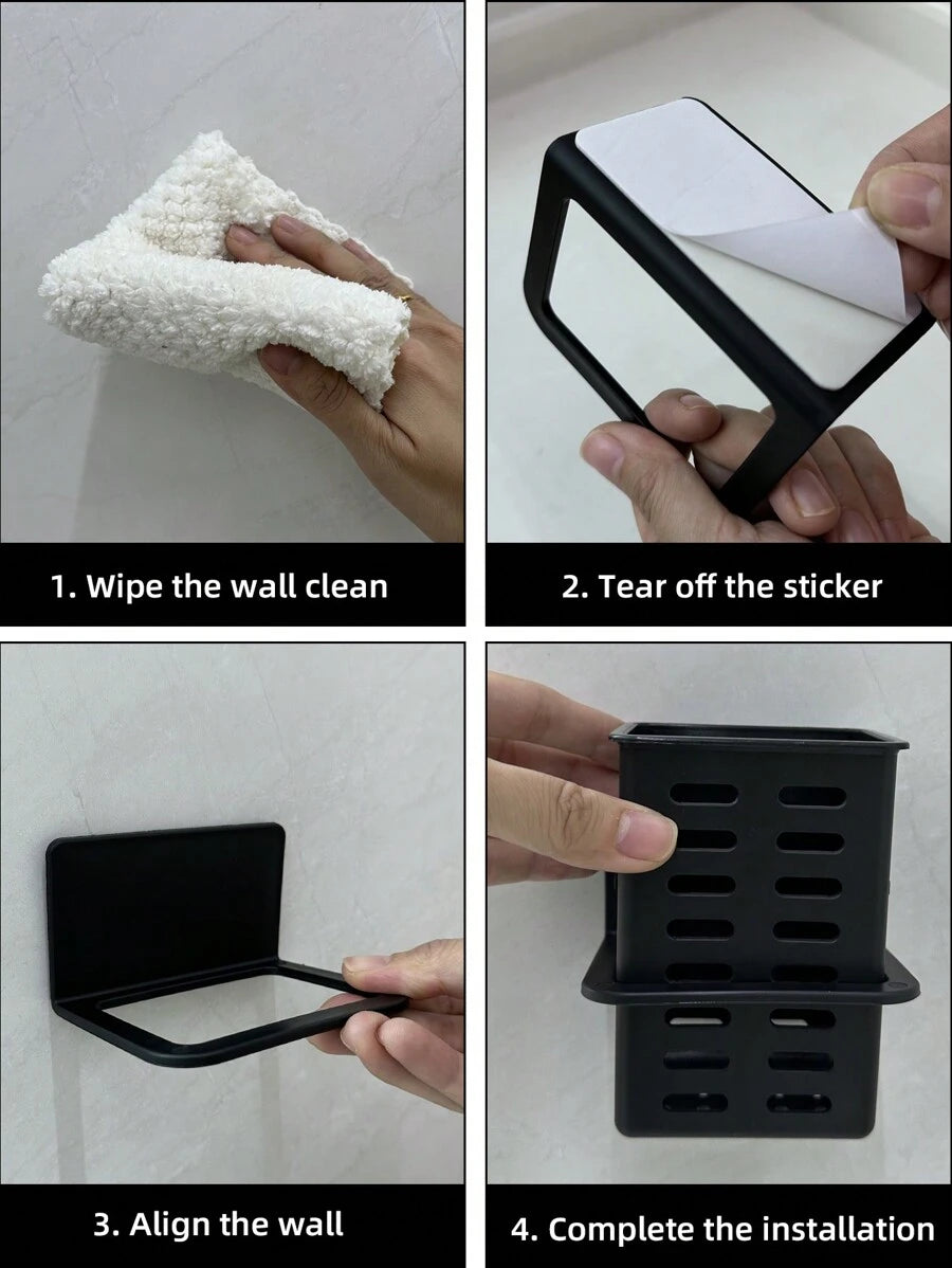 SHEIN حامل فرشاة أسنان ومعجون جداري بدون ثقب