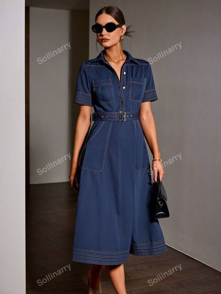 SHEIN Sollinarry فستان كاجوال بتصميم قميص أنيق