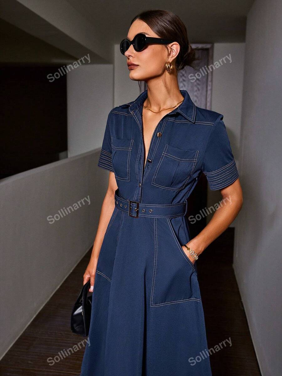 SHEIN Sollinarry فستان كاجوال بتصميم قميص أنيق
