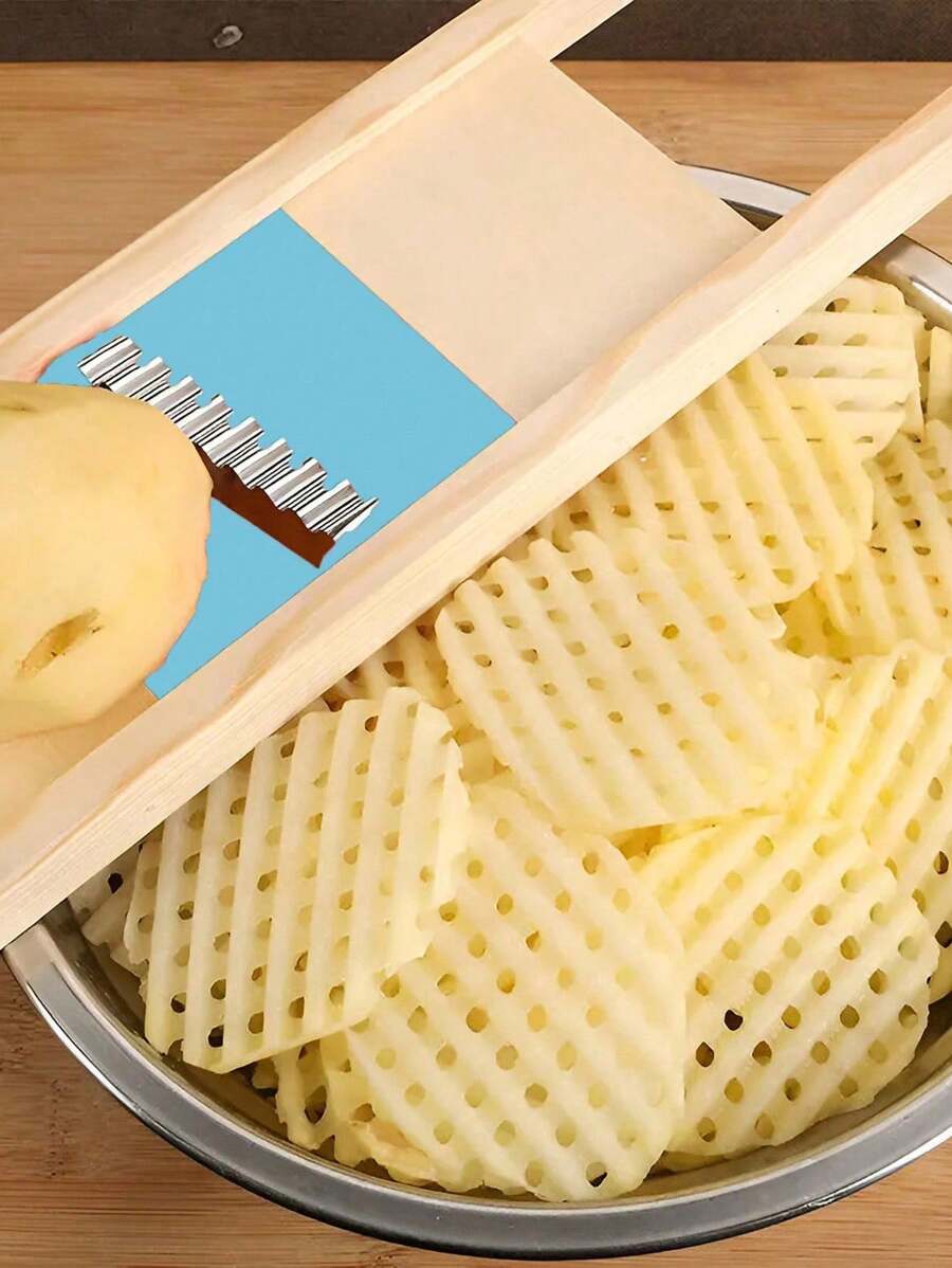 SHEIN مقشرة بطاطس بشكل شبكة وقطاعة خضار بالموجة