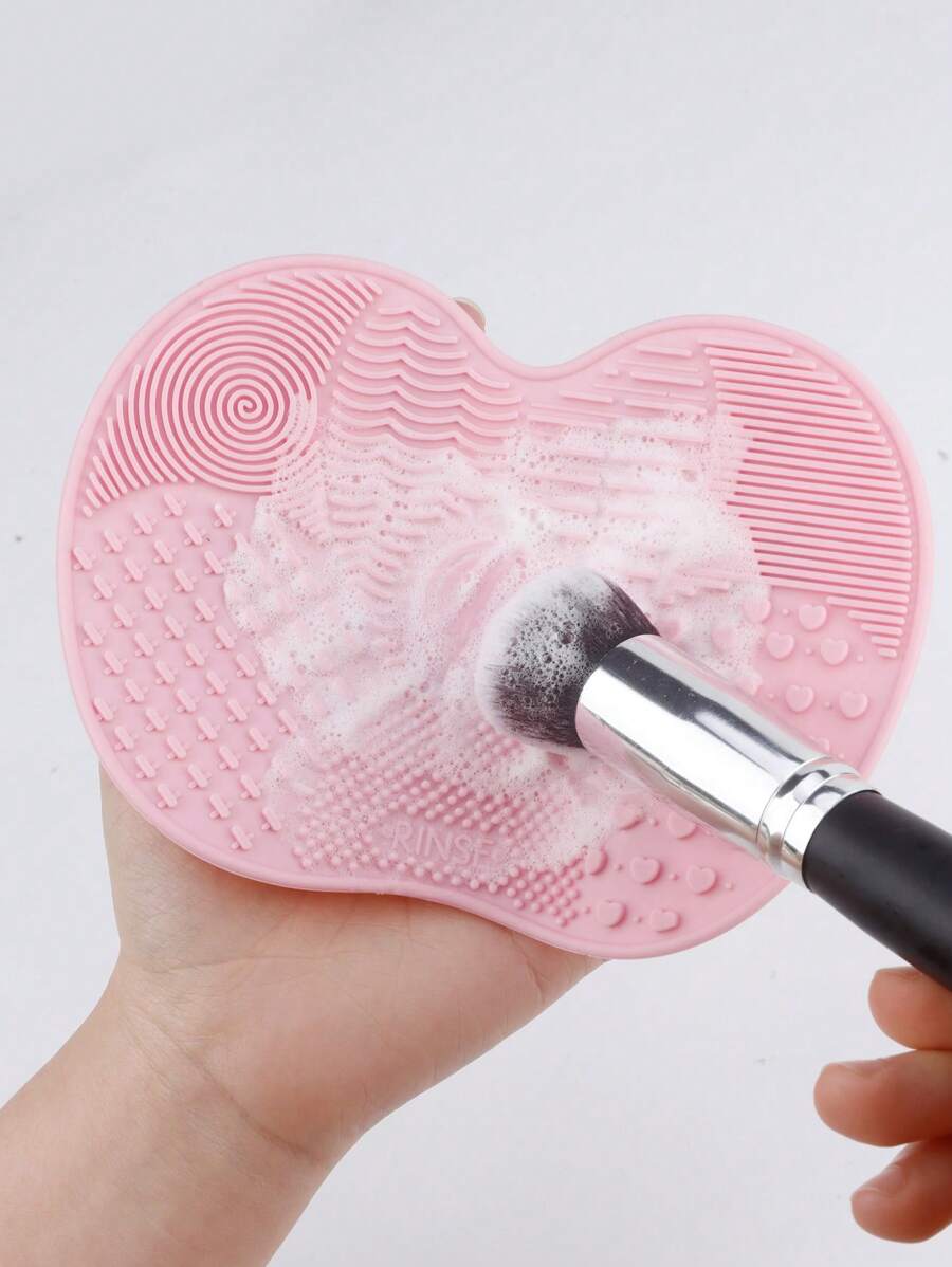 SHEIN RANCAI حصيرة تنظيف فرش المكياج صغيرة على شكل تفاحة