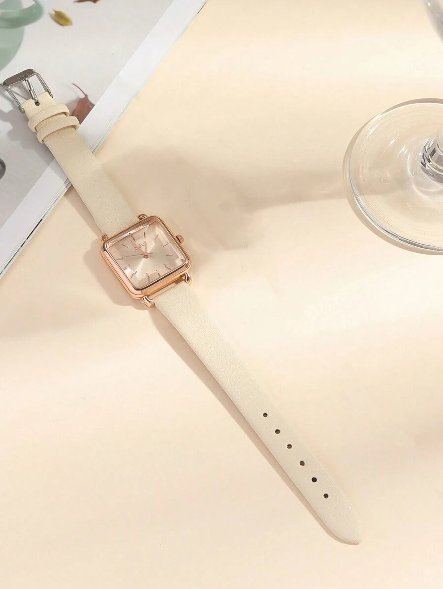SHEIN DISU ساعة كوارتز بيج مربعة بسيطة
