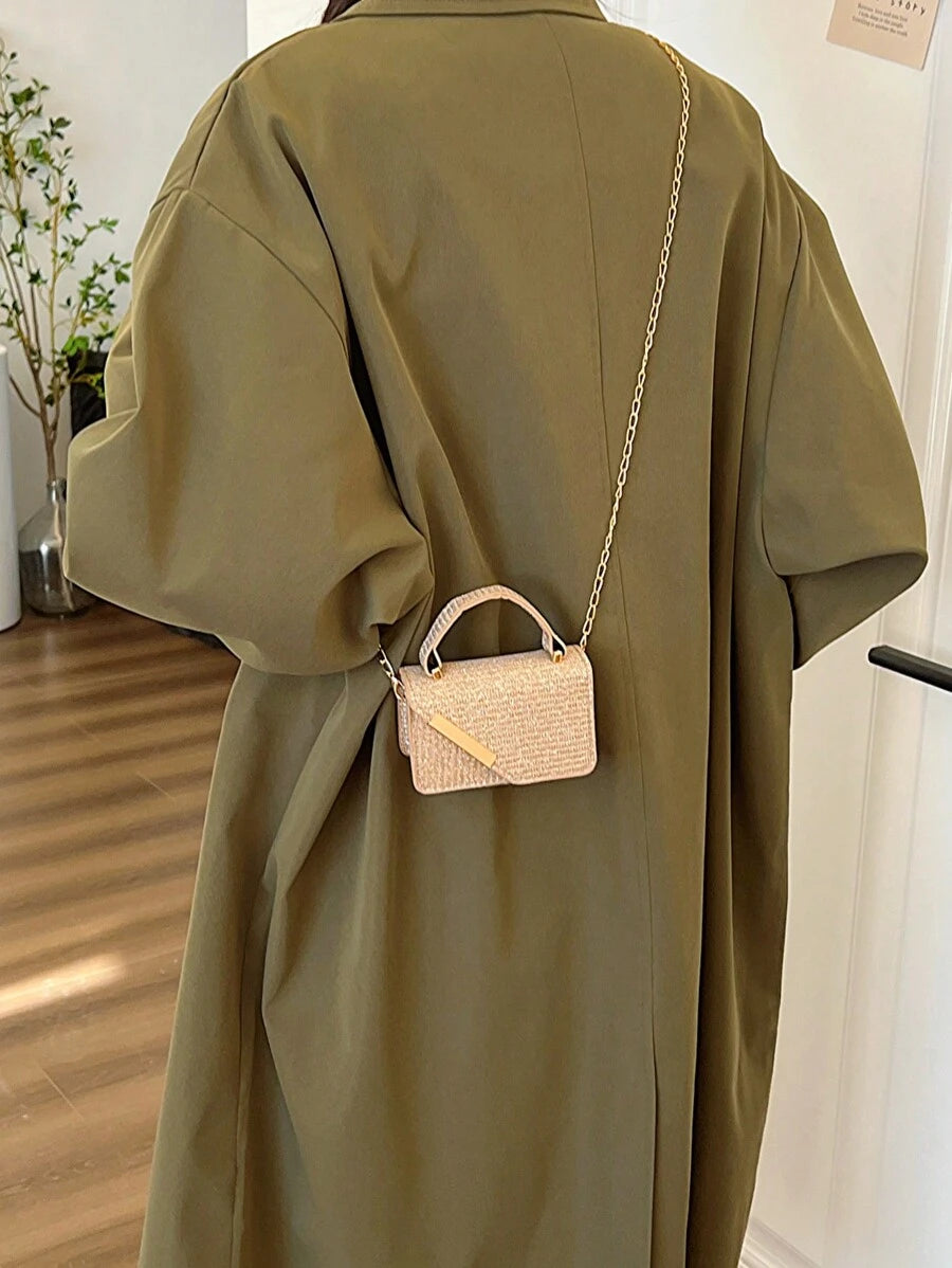 SHEIN حقيبة كتف/يد صغيرة مربعة بسلسلة