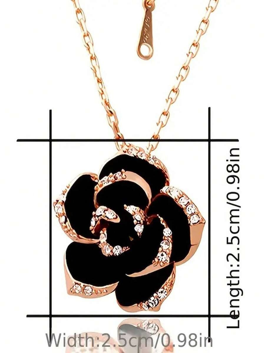 SHEIN عقد وأقراط بتصميم ورد أنيق