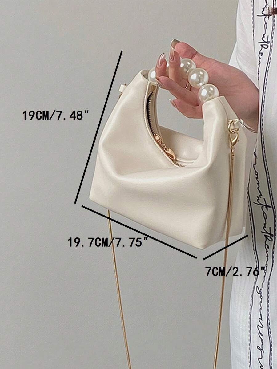 SHEIN حقيبة ساتشيل صغيرة مزينة بالخرز الاصطناعي أنيقة وكاجوال