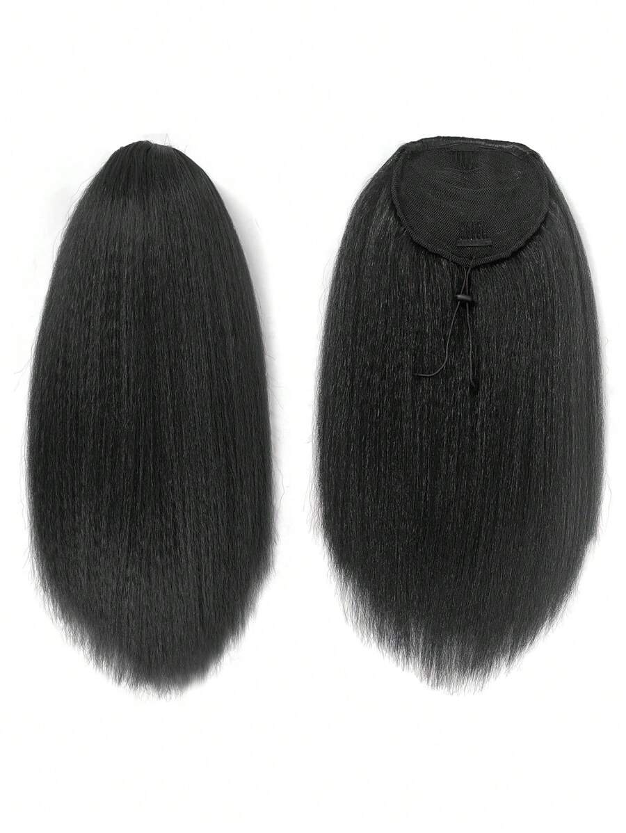 SHEIN إضافة شعر بشكل ذيل حصان ياكي مستقيم أسود