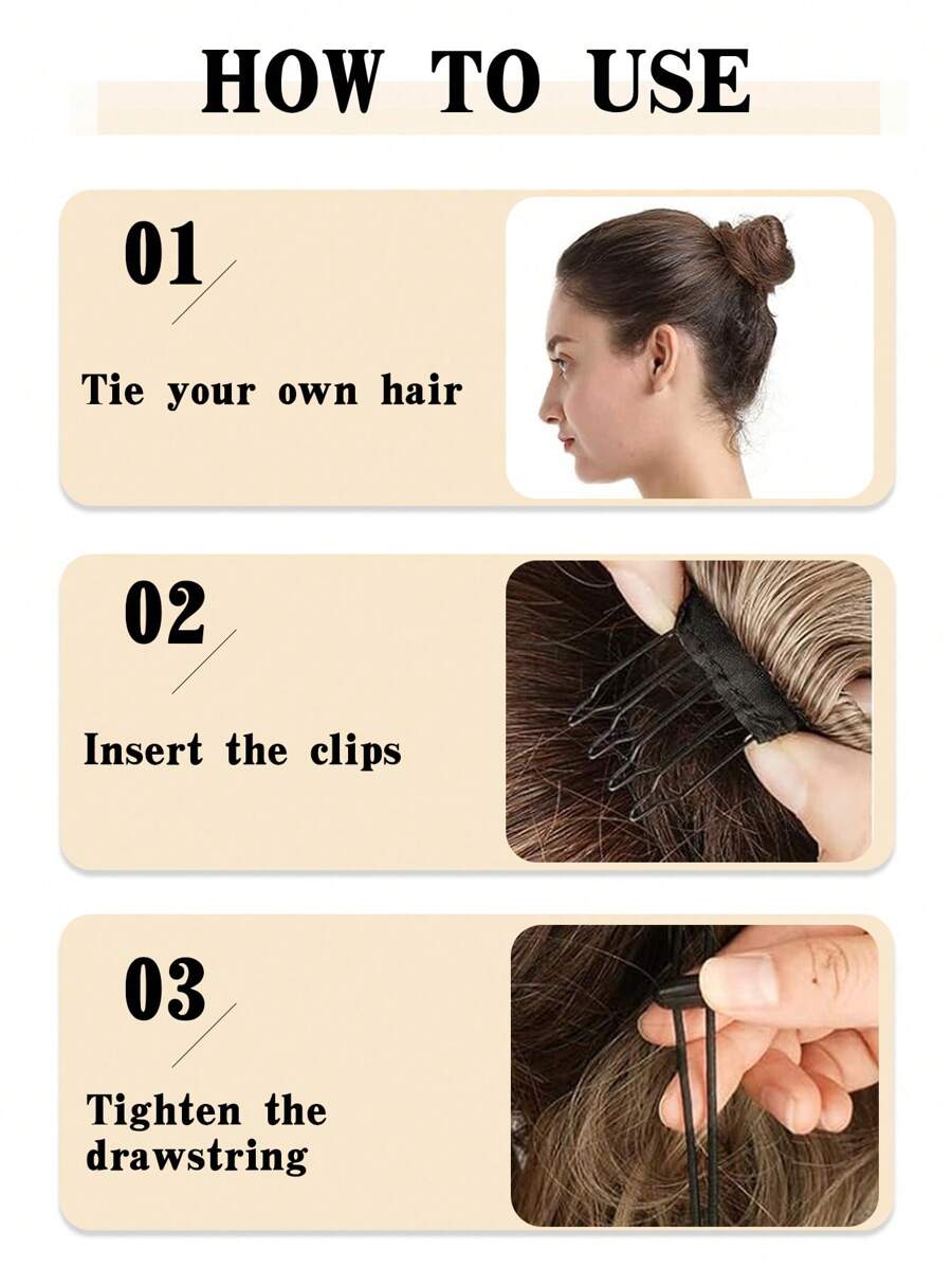SHEIN إضافة شعر بشكل ذيل حصان ياكي مستقيم أسود