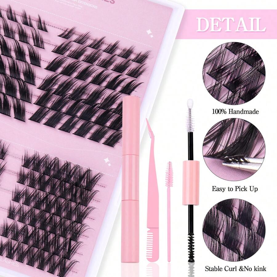 SHEIN CMAYOME رموش 96/156/240 قطعة فردية وعنقودية طبيعية