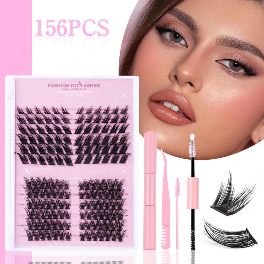 SHEIN CMAYOME رموش 96/156/240 قطعة فردية وعنقودية طبيعية