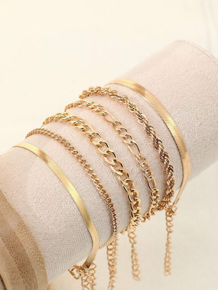 SHEIN أساور ذهبية طقم 6 قطع