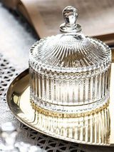 SHEIN برطمان حلوى زجاجي مع غطاء كريستال لتخزين الحلوى